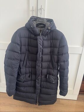 Herno Men's Black Quilted Hooded Puffer Coat
